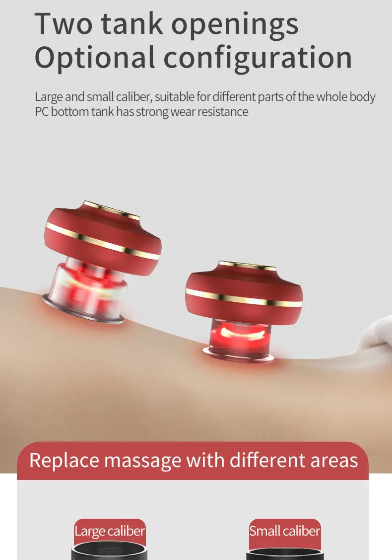 Portable Electric Cupping Massager with Red Light (2 Cups)